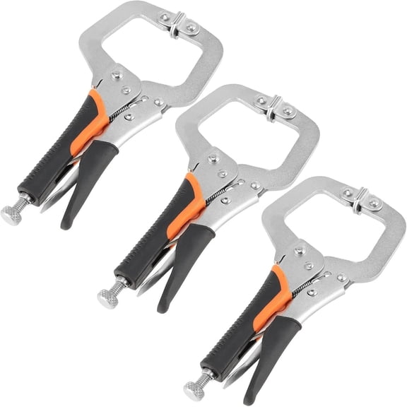 3 PCS 6 Inch C Clamp Locking Pliers, Heavy Duty Welding C Clamp Pliers with Swiv