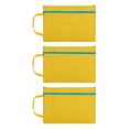 thumbnail image 1 of 3 PCS, A4 Zipper File Bags, Zip Document Filing Folder Organizer Pouch - Yellow, 1 of 5