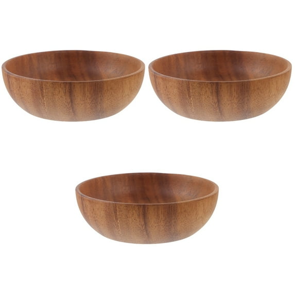 3 PCS Decorative Bowl Dinnerware Acacia Wood Plate