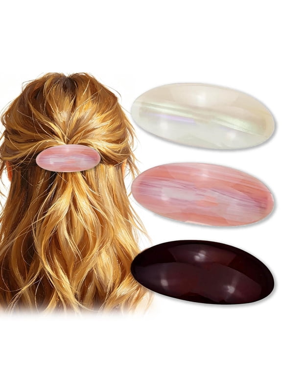 3 PCS Acetate Hair Barrette,Large Vintage Hair Barrette for Women,French Tortoise Shell Hair Clips Vintage Snap Hair clips Accessories Gifts for Women Girls Thick Hair