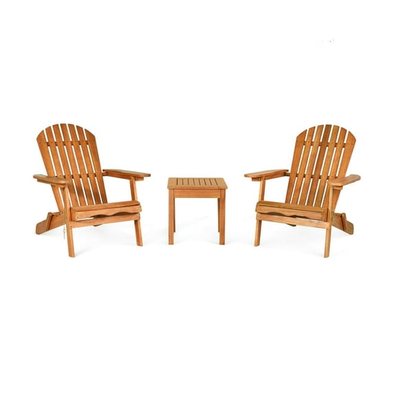 3 PCS Adirondack Chair Set w/ Widened Armrest