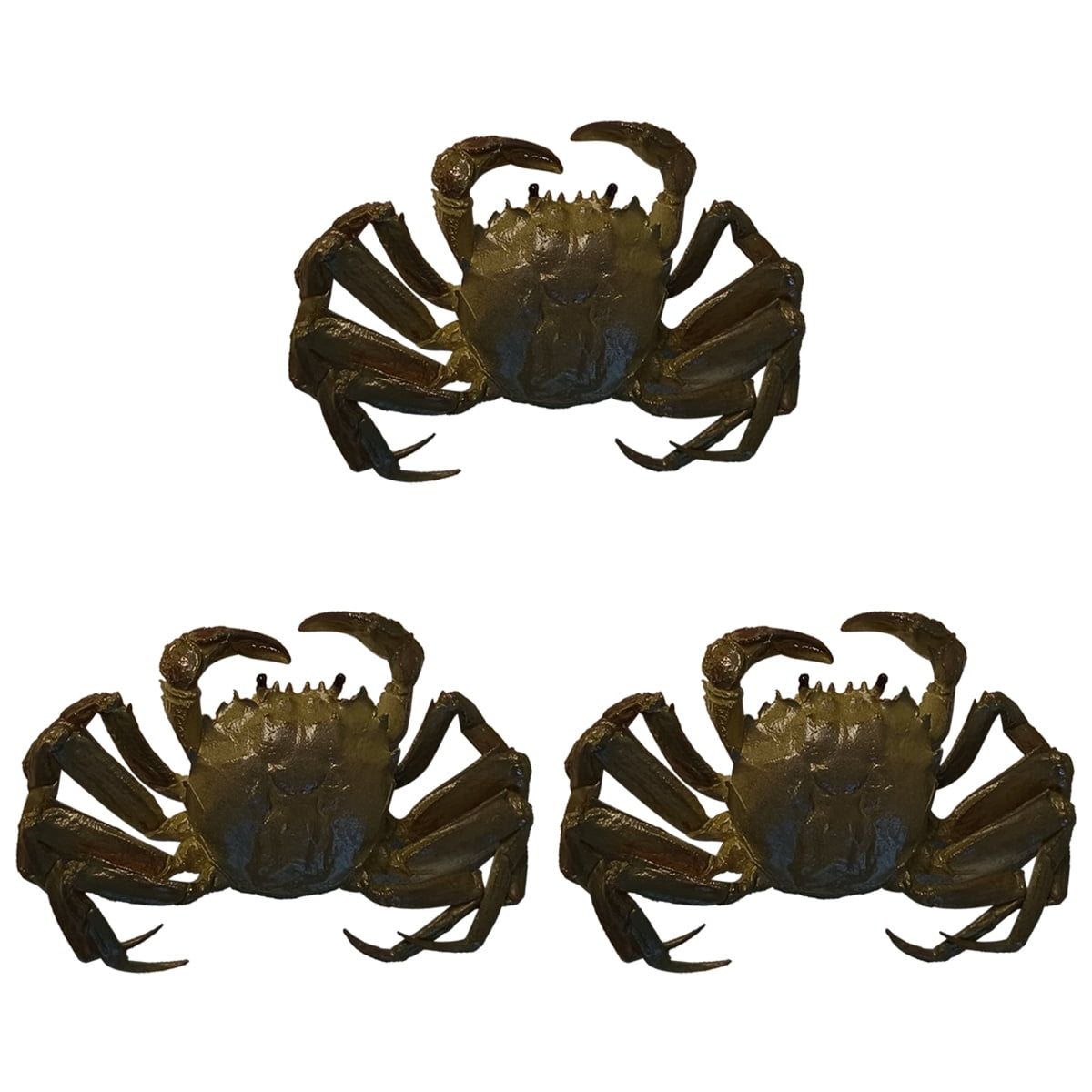 3 PCS Adorable Fake Crab Toys Artificial Sea Life Animal Rectangle