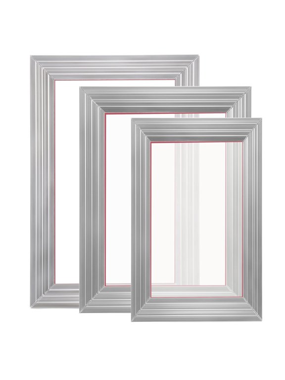 3 PCS Aluminum Silk Screen Printing Frames Kit with 5 Glitters Squeegees Transparency Films 6x10 8x12 10x14inch 110 Mesh for DIY T Shirts