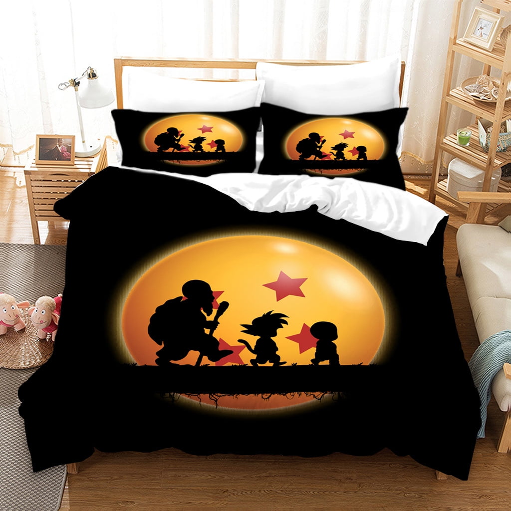 3 PCS Anime Dragon Ball Z Comforter Bedding Set Queen Size Cool Cartoon