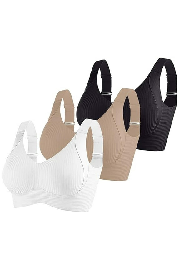 3 PCS Anti-Sagging Bras for Women Push Up No Underwire Bra Ultra Soft Yoga Bralette Full Coverage Everyday Sport T-Shirt Brassiere