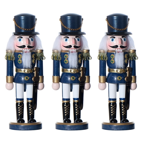 FESTFENDS Christmas Nutcracker Soldier Decor Blue Classmates 3Set 10.8x3.8in
