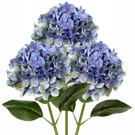3 PCS Artificial Hydrangea Silk Flowers Centerpieces Natural Flowers Arrangements Wedding Bouquets DIY Bluish Violet 24.8-Inch