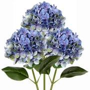 3 PCS Artificial Hydrangea Silk Flowers Centerpieces Natural Flowers Arrangements Wedding Bouquets DIY Bluish Violet 24.8-Inch