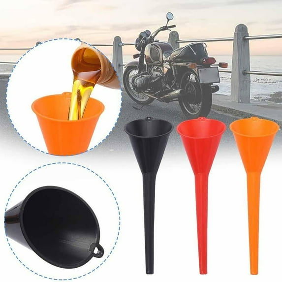 3 PCS Automotive Funnels Plastic Long Neck Oil Funnel Wide Mouth Fuel Funnel Beveled Mouth Flex Funnel for Engine Oil, Liquid,Diesel,Kerosene,Gasoline