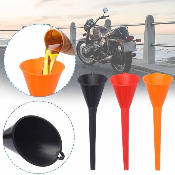 3 PCS Automotive Funnels Plastic Long Neck Oil Funnel Wide Mouth Fuel Funnel Beveled Mouth Flex Funnel for Engine Oil, Liquid,Diesel,Kerosene,Gasoline