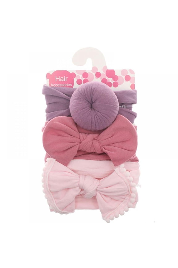 3 PCS Baby Nylon Headbands Hairbands Hair Bow Elastics for Baby Girls Newborn Infant Toddlers Kids