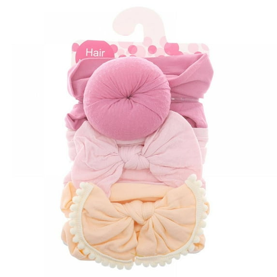 3 PCS Baby Nylon Headbands Hairbands Hair Bow Elastics for Baby Girls Newborn Infant Toddlers Kids