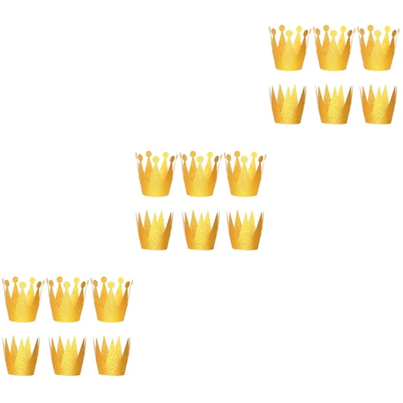 FONDOTIN Golden Prince Crown and Crown Hats, Glitter Design for Birthday Parties
