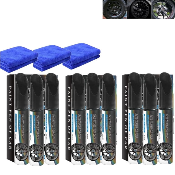 3 PCS Black Car Wheel Scratch Care Pen, Magic Car Scratch Repair Pen  Fix Rim Scratches in Minutes, Car Wheel Rim Scratch Repair Paint Pen, Permanent & No-Drip Formula for Cars (3SET)