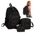 thumbnail image 1 of 3 PCS Brown Bow School Backpack for Hers Bookbags Elementary High School Cute Bow Bags Women Travel Daypacks Middle School, 1 of 8