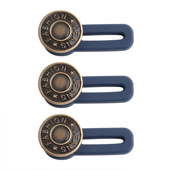 3 PCS Buttons Blue 3PCS Jeans Extendable Button Pants Waist Extension Extended Nail-Free Detachable