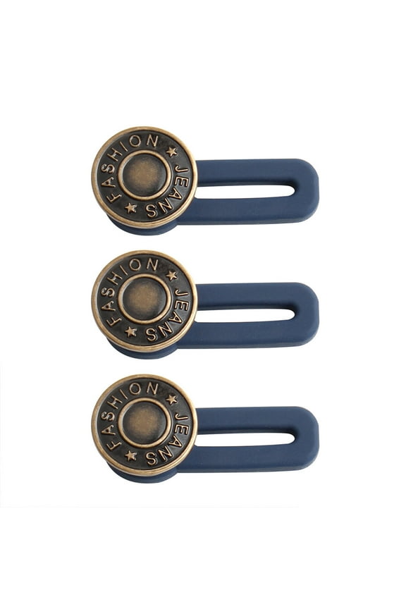3 PCS Buttons Blue 3PCS Jeans Extendable Button Pants Waist Extension Extended Nail-Free Detachable