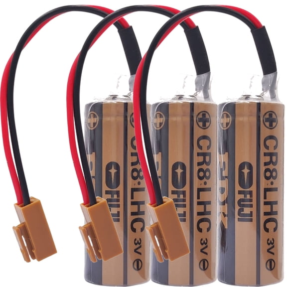 3 PCS CR8-LHC 3V 2600mAh Replacement Lithium Battery for Fuji CR8-LHC PLC Controller Backup Battery