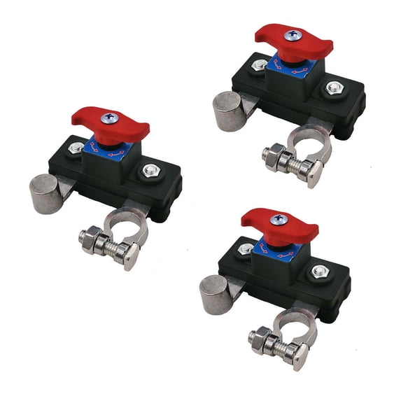 3 PCS Car Battery Power Cut-Off Switch Breaker, Pure Copper Stable Transmission High Conductivity Disconnect Switch Smart Battery Disconnect for Car Truck Boat Rv Supplies
