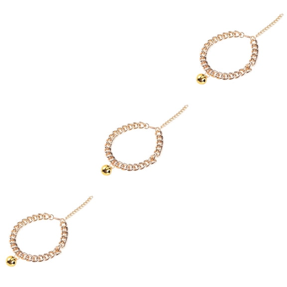 3 PCS Cat Barn Door Drawer Pet Collar Pet Bell Collar Xs Golden