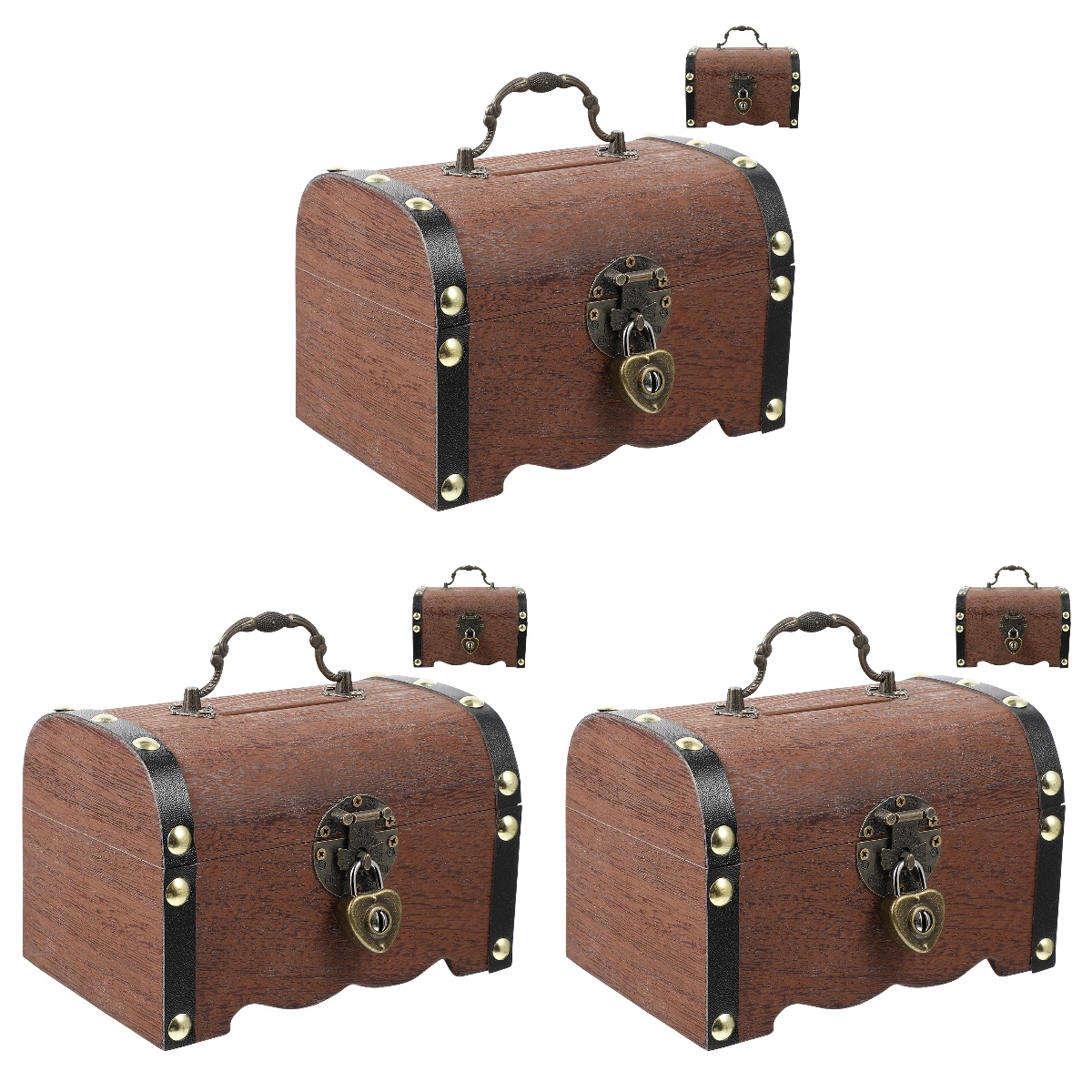 3 PCS Childrens Toys Pirate Treasure Chests for Kids Classroom Coin