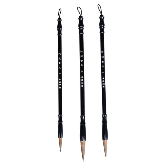 I-MART Chinese Calligraphy Brush Set of 3 3 Sizes Brushes for Sumi Painting, Japanese Brush, Watercolor, Suminagashi, Bamboo Brush Art, Art Brushes for Beginners & Artists