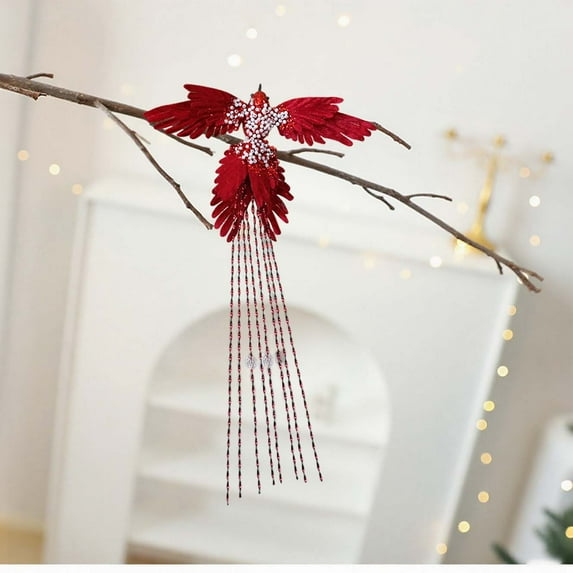 3 PCS Christmas Hummingbird Ornament with Clip - Realistic Feathered Bird Decoration for Tree, Wreath, and Festive Garden-Themed Displays