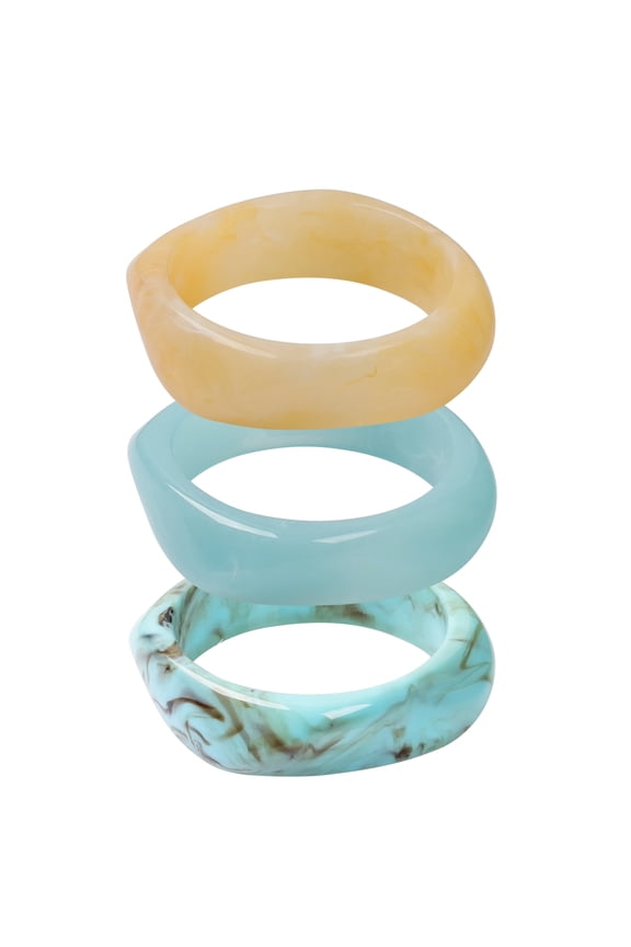 3 PCS Chunky Resin Acrylic Bangle Bracelets for Women, Irregular Geometric Cuff Wide Wristband Bangles Trendy Chunky Resin Stackable Stretch Bracelet Jewelry Set