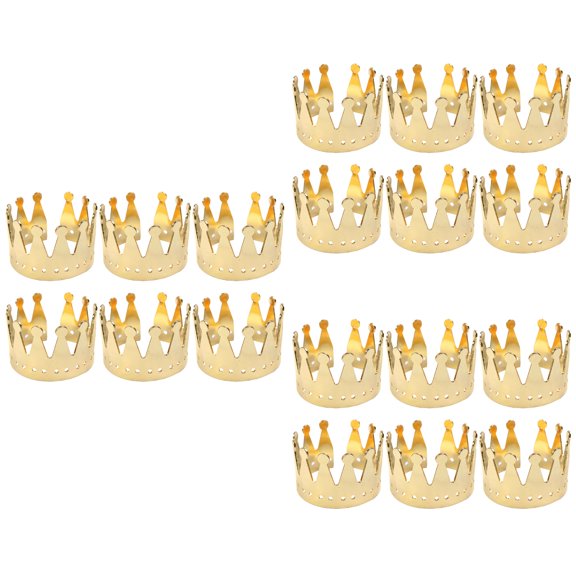 Hytrove Elegant Napkin Holders Golden Crown Shape Dance Party 18Pcs 1.8x1.2in