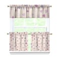 thumbnail image 1 of 3 PCS Cute Cartoon Kitchen Curtains Set - Fun Kawaii Rainbow Animals & Space Design, Semi-Sheer Tier Curtains with Valance for Kids Room, Farmhouse Window Treatment Panels (54x18 & 27.5x24 Inch), 1 of 6