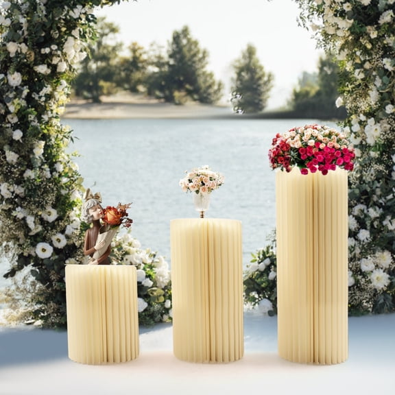 3 PCS Cylinder Flowers Stand for weddings, birthday parties, Christmas parties, Dessert Table, Columns Display for Wedding Party Garden Decoration