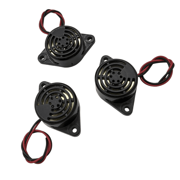3 PCS DC 3-24V 90dB Active Piezo Buzzer, Continuous Sound Electronic Beep Alarm Ringer, Black SFM-27-W