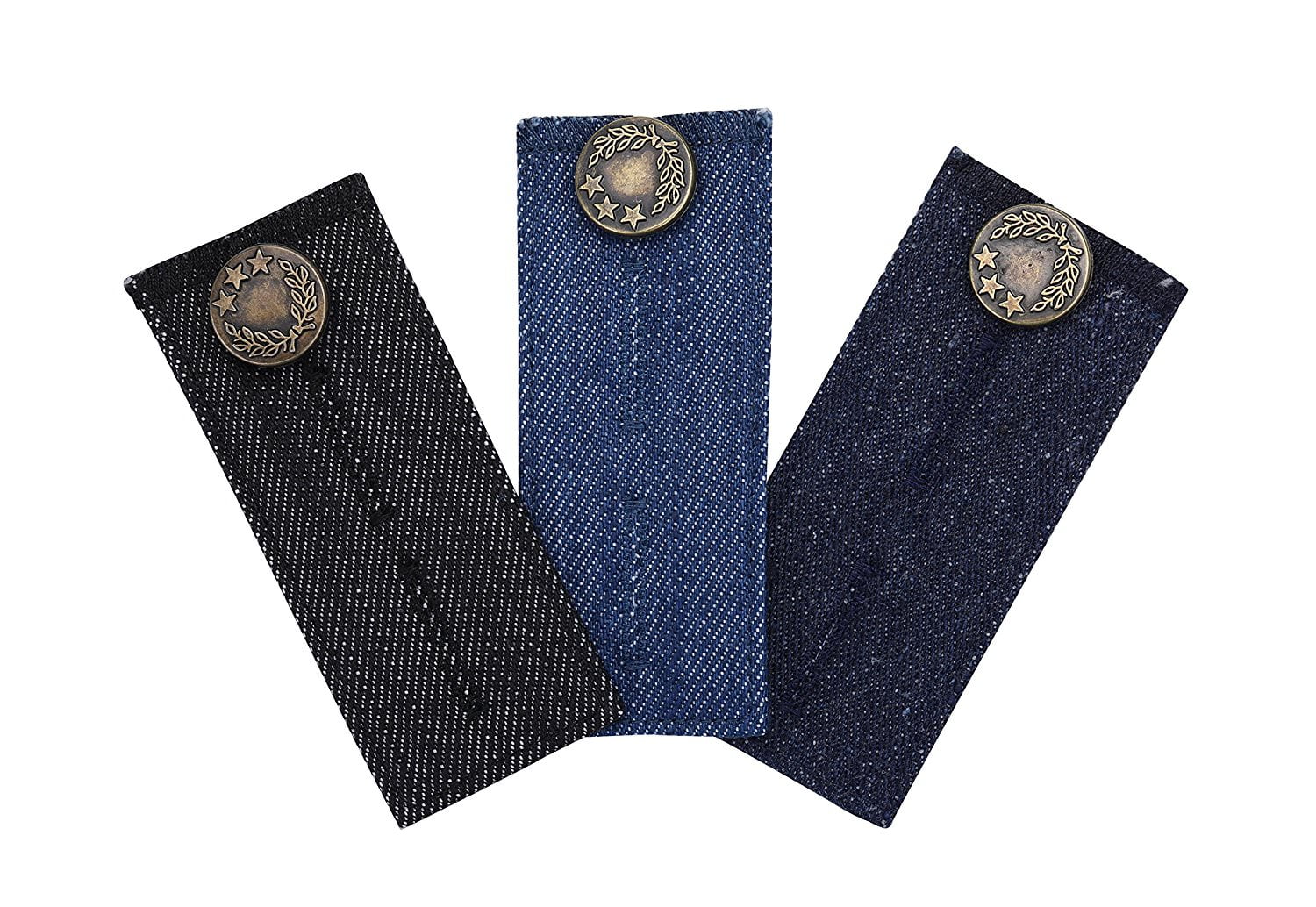 ZEFFFKA Denim Waist Extender Button for Jeans and Skirt Comfy Metal Buttons 4 Pcs Assorted Colors
