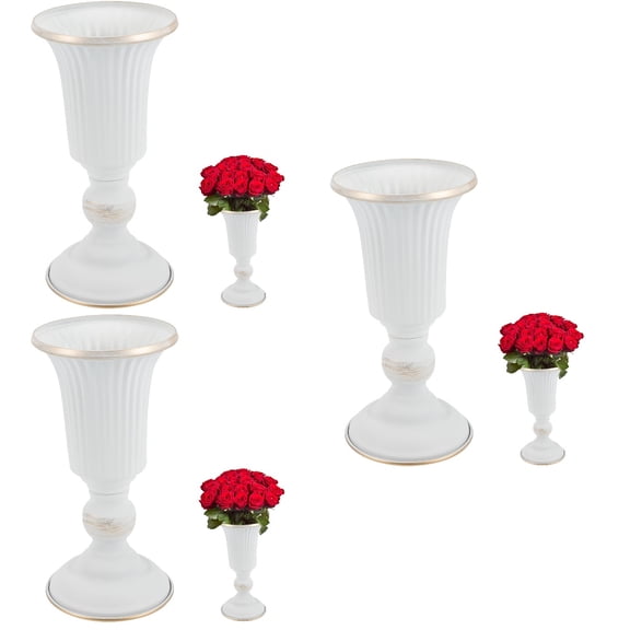 SOPOTUTU Decorative White Metal Vase Unique Design for Interior Style