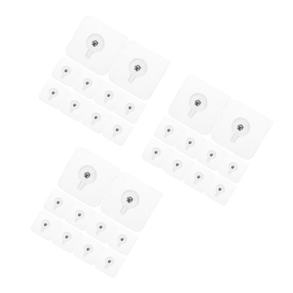 RENACLIPY Coophya Seamless Acrylic Hooks Silver for Home Use Easy to Install 30Pcs