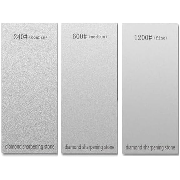 3 PCS Diamond Sharpening Stone Diamond Knife Sharpener Plate Honing Whetstone for Knives Chisel (240#+600#+1200#)