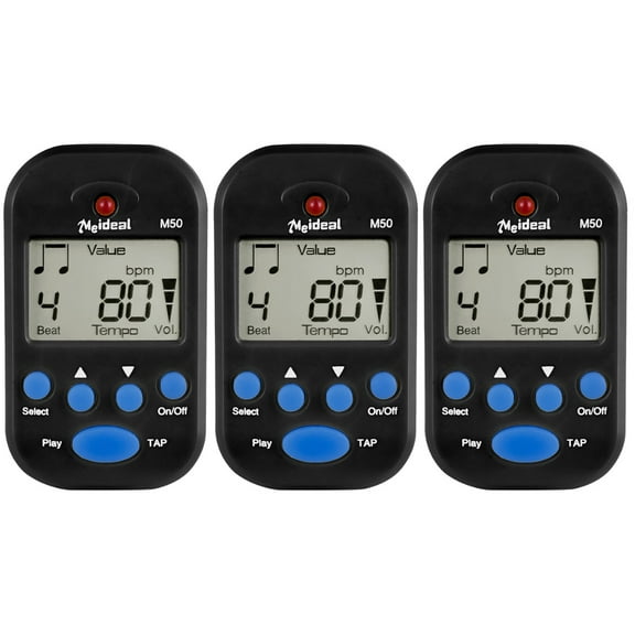 3 PCS Digital Mini Metronome Click Lightweight Universal