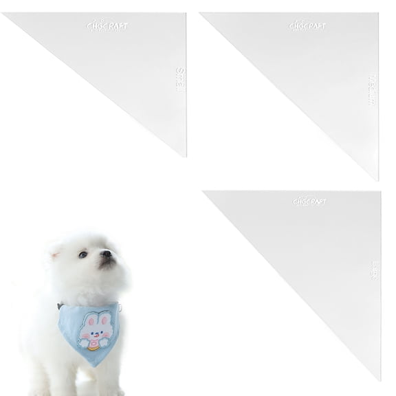 3 PCS Dog Bandanas Sewing Templates Acrylic Quilting Templates Creative DIY Craft Sewing Rulers for Small Medium Large Dogs