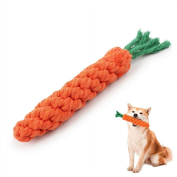 3 PCS Dog Cat Chew Toys Set, Carrot-Shaped Puppy Teething Rope for Dental Health & Playtime