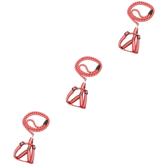 3 PCS Extendable Red Chest Strap Leash for Dogs and Cats Retractable Training Harness