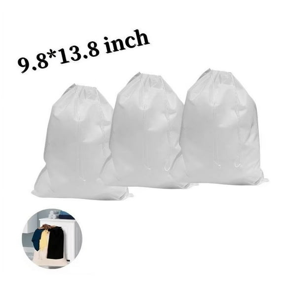 3 PCS Drawstring Bag Non-woven Fashion Dustproof Storage Pouch Storage Bag, White