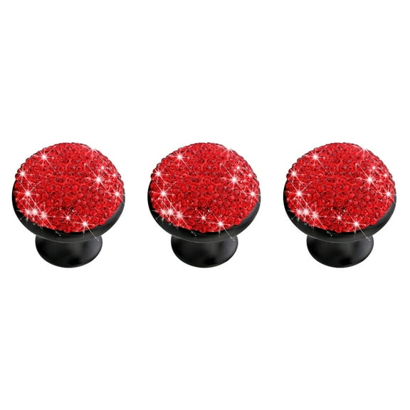 3 PCS Dresser Decorative Door Knobs Matte Black Kitchen Drawer Pulls Red