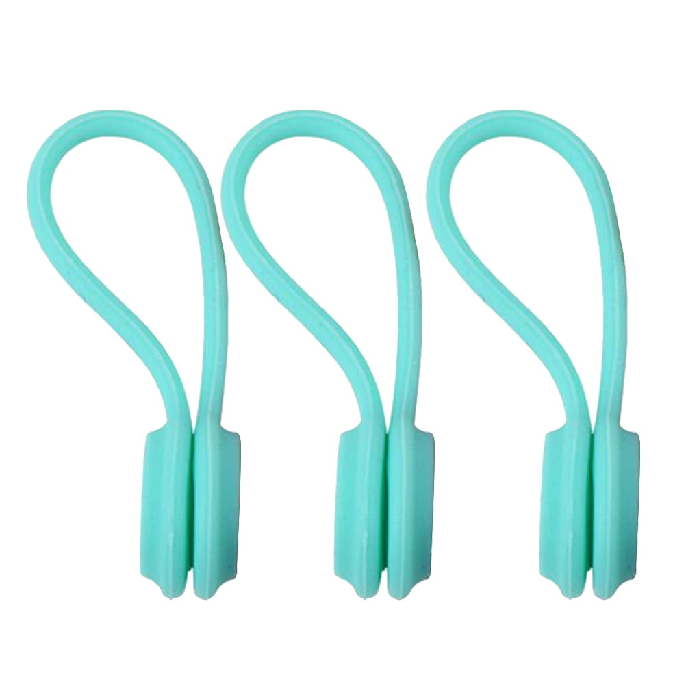 3 PCS Earphone Organizer Bookmark Sack Fastener Cable Ties Wire Clips Silicone Cord