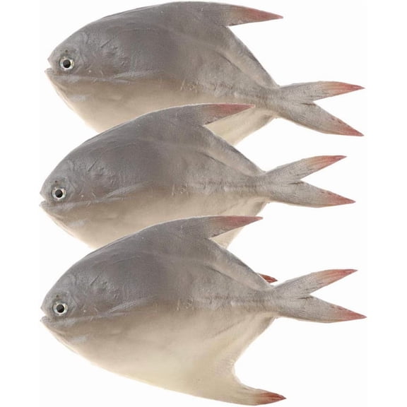3 PCS Fake Wall Hanging Fish Decoration Artificial Pomfret Lifelike Food Model for Home Party Kitchen Garden Shop Hotel Restaurant Display