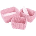 thumbnail image 1 of Loinfe 3 PCS Woven Basket for Bedroom Clothes and Socks Storage Box  in Bathroom Toiletries Beauty Basket for Girls Dresser Storage Boxes-Pink, 1 of 6