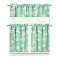 thumbnail image 1 of 3 PCS Farmhouse Kitchen Curtains Set with Valance - Chicken & Egg Cartoon Print Semi-Sheer Tier Curtains for Windows, Farm Animal Theme, 1 of 4