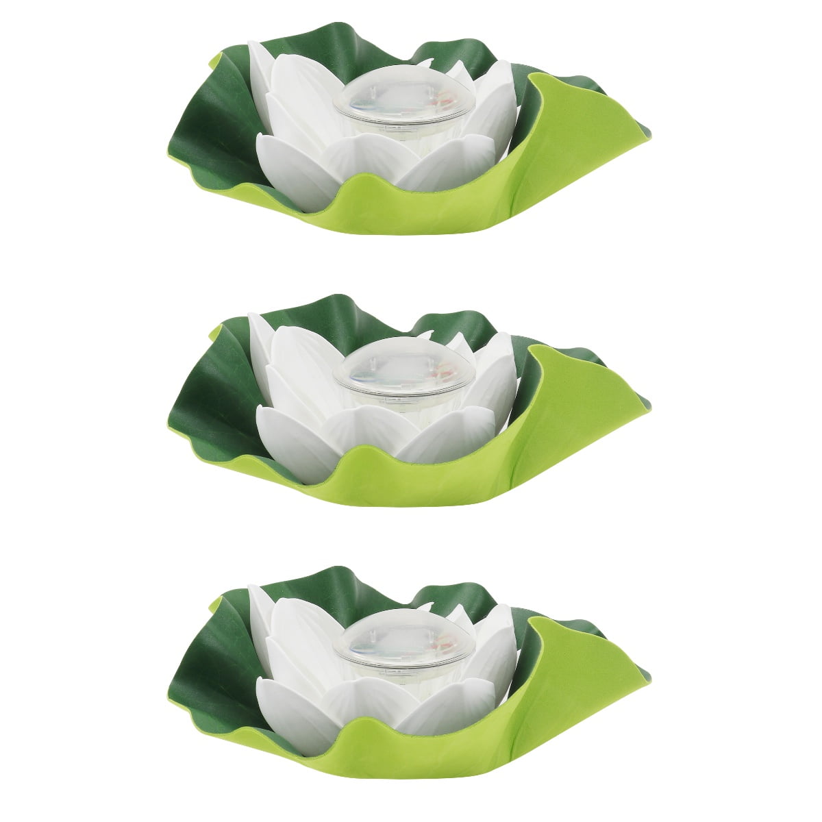 3 PCS Faux Plant Pool Decoration Lotus Light Environmentally Friendly Solar