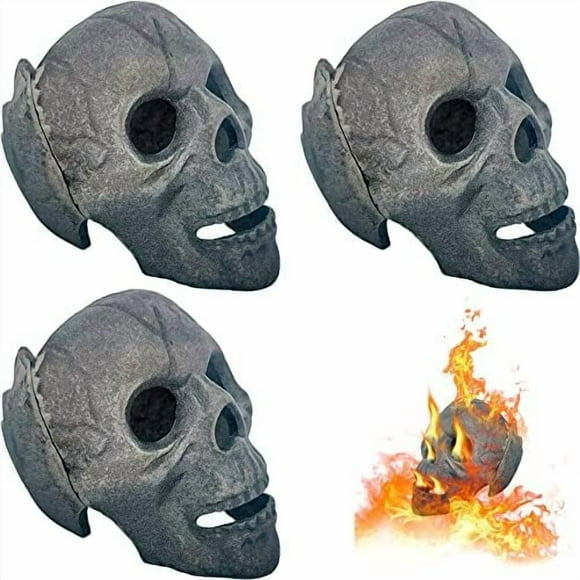 3 PCS Fireproof Fire Pit Skull, Made of Metal, for Bonfire, , Fireplace, Firepit, Halloween Decor, for Gas, Propane, or Wood Fires | 4.5 Inch (Fireproof)(Refractory)