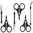 thumbnail image 1 of 3 PCS Fishing Scissors, Stainless Steel Fishing Line Cutter &braided Line Cutter, Cutters with Titanium Coating-Fishing with Hook and Retractable Coil Lanyards Fishing Accessories (Black), 1 of 5