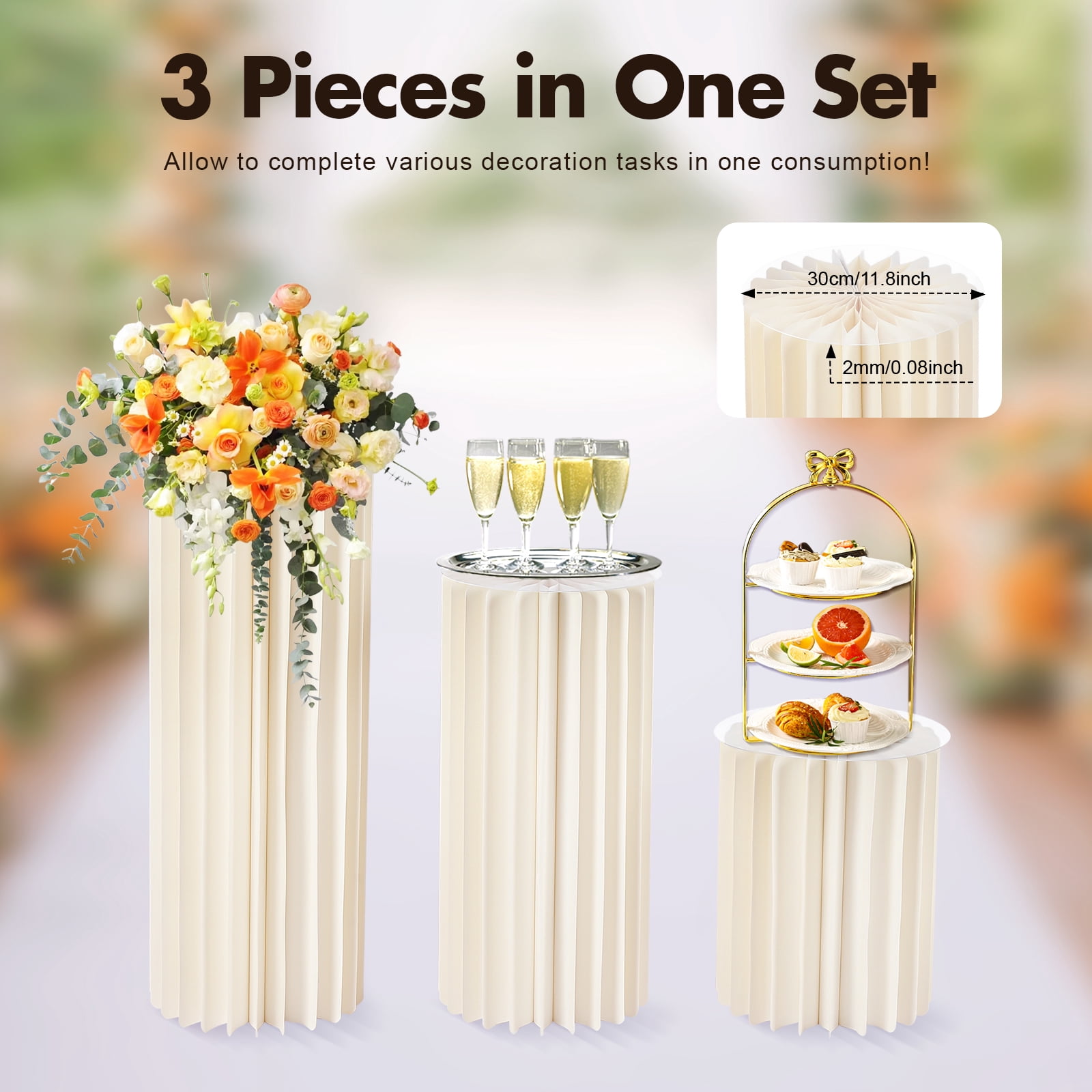 3 PCS Foldable Cardboard Centerpiece Display, Wedding Centerpieces ...